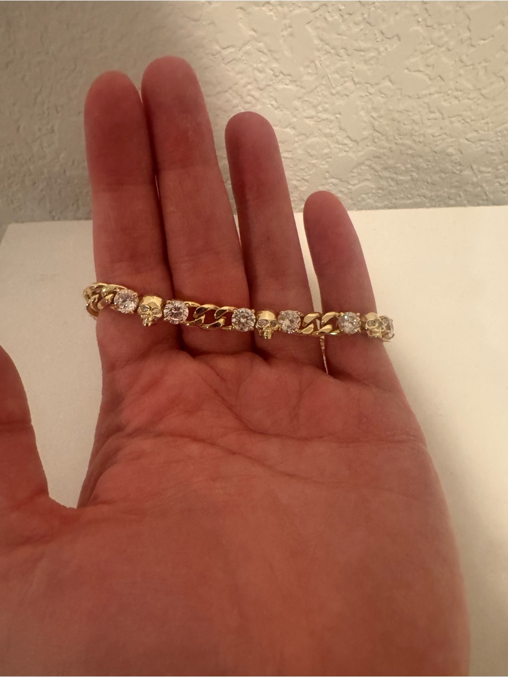 Melinda Maria Gold Tennis Bracelet with Skull detailing